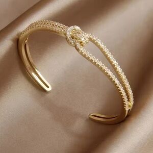 18k Gold color crystal adjustable Knot Bracelet